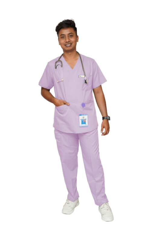 StitchMD Men’s V-neck Scrub Suit with 7 pockets| perfect for doctors, surgeons & medical workers