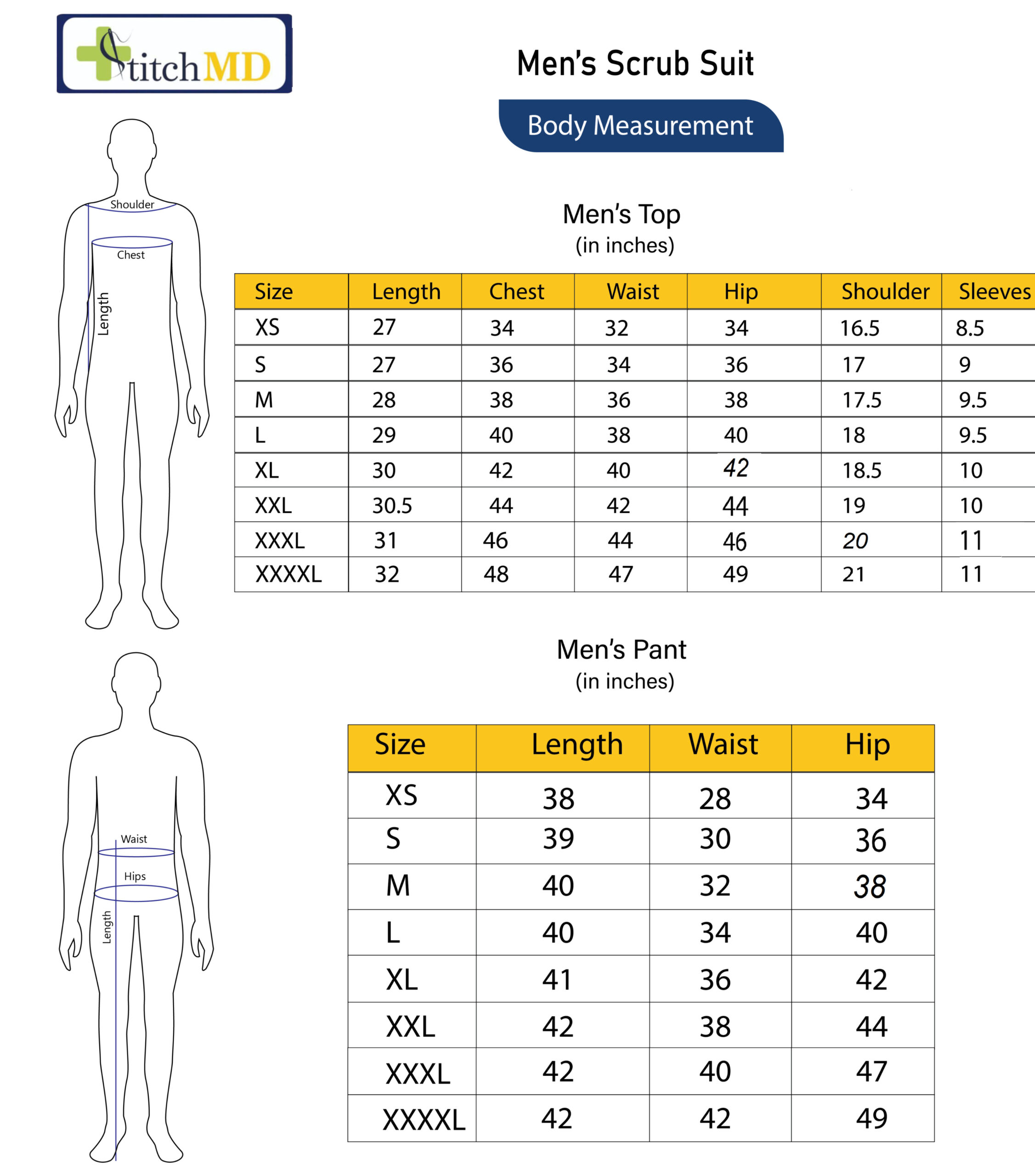 StitchMD Prima Men’s V-neck Scrub Suit with 7 pockets| perfect for doctors, surgeons & medical workers - Image 6