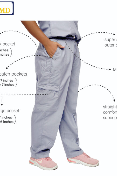 StitchMD Women Scrub Pant with 4 pockets (Dark Grey)
