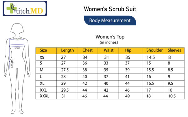 StitchMD Women V-neck Scrub Top with 3 pockets (Navy Blue) - Image 5