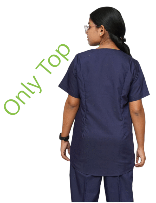 StitchMD Women V-neck Scrub Top with 3 pockets (Navy Blue) - Image 2