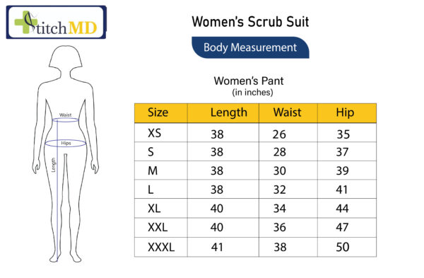 StitchMD Women Scrub Pant with 4 pockets (Navy Blue) - Image 3