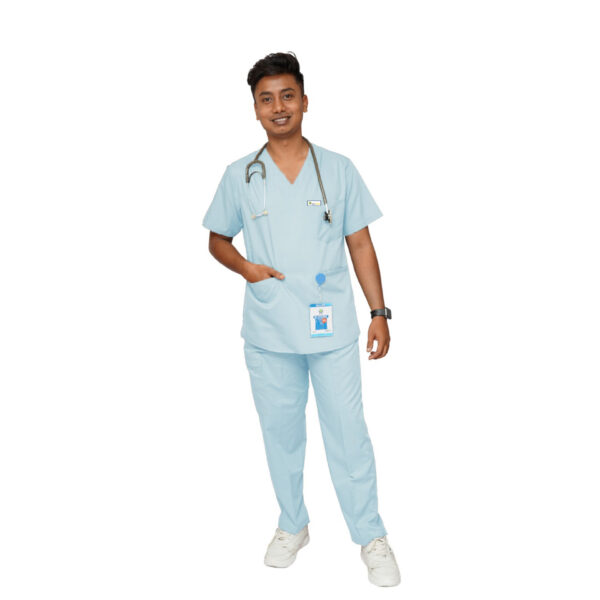 StitchMD Men’s V-neck Scrub Suit with 7 pockets| perfect for doctors, surgeons & medical workers