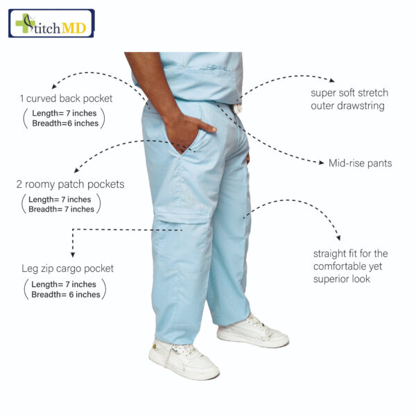 StitchMD Men’s V-neck Scrub Suit with 7 pockets| perfect for doctors, surgeons & medical workers - Image 5