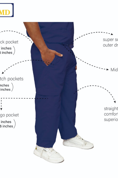 StitchMD Men’s Scrub Pant with 4 pockets (Navy Blue)