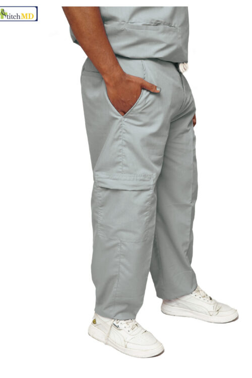 StitchMD Men’s plain Scrub Pant with 4 pockets (Dark Grey)
