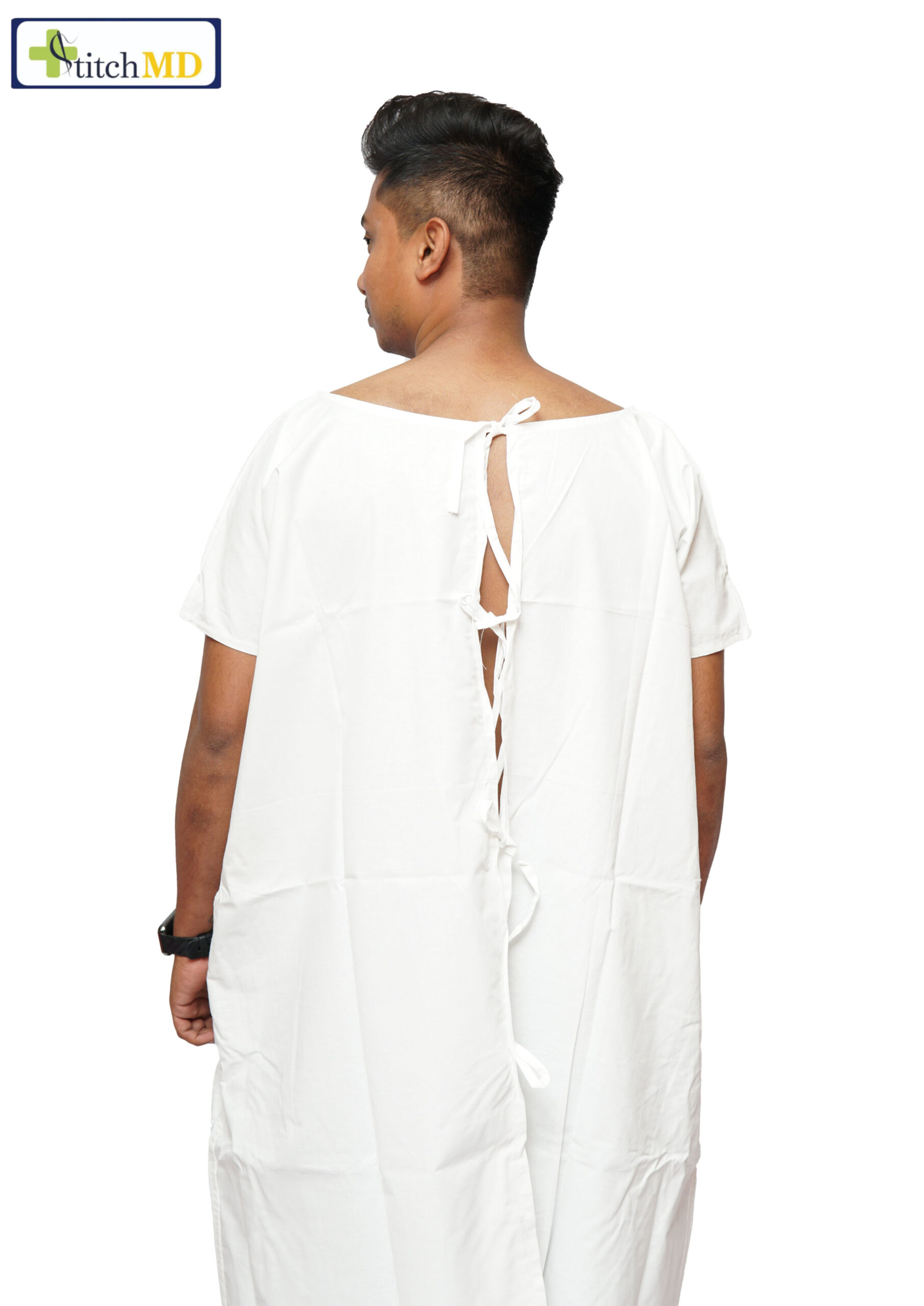 StitchMD White Patient Gown – Comfortable and Professional Hospital Wear - Image 2