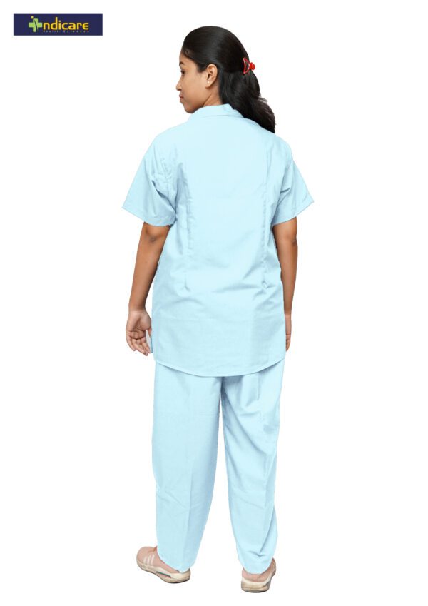 StitchMD Women's Mandarin Collar Scrub Suit with 7 Pockets-Medical Blue - Image 4