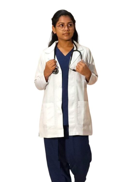 StitchMD  Women’s Everyday Full Sleeve Lab Coat Apron – 4 Pockets