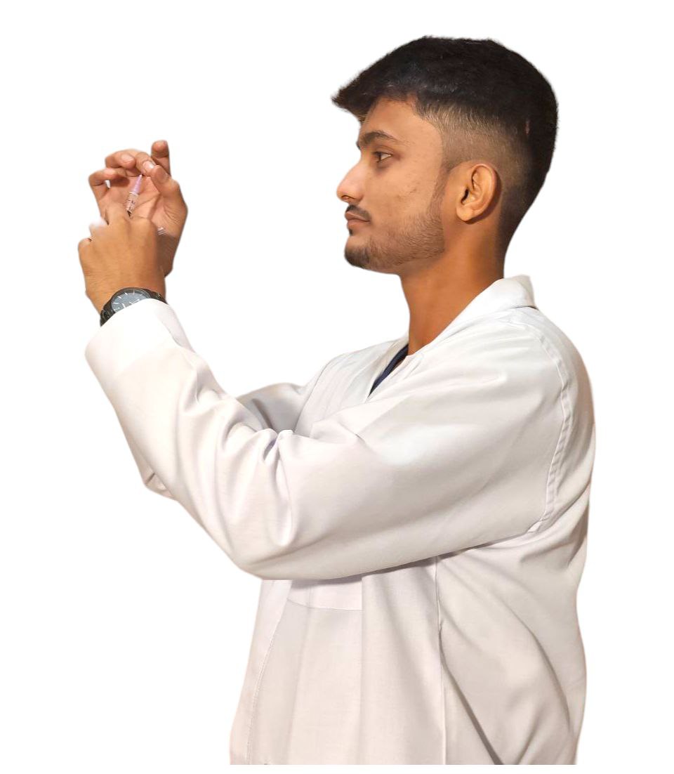StitchMD Men's Everyday Full Sleeve Lab Coat Apron – 4 Pockets - Image 3