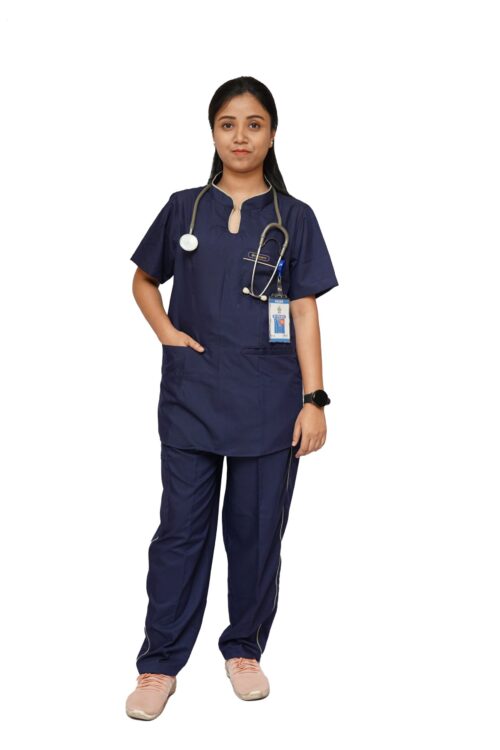 StitchMD Comfort-Fit Mandarin Collar Scrubs for Women | 7 Pockets for Daily Essentials