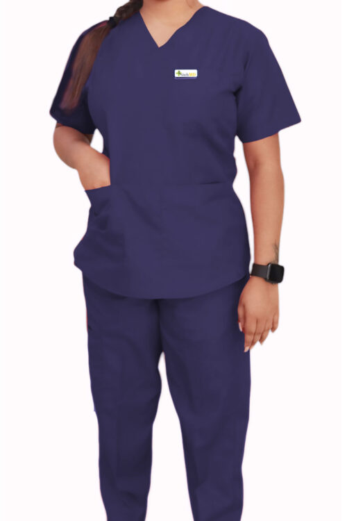 StitchMD Sigma Women’s scrub suit with 7 pockets| V-Neck | Half sleeves | ideal for doctors & healthcare workers