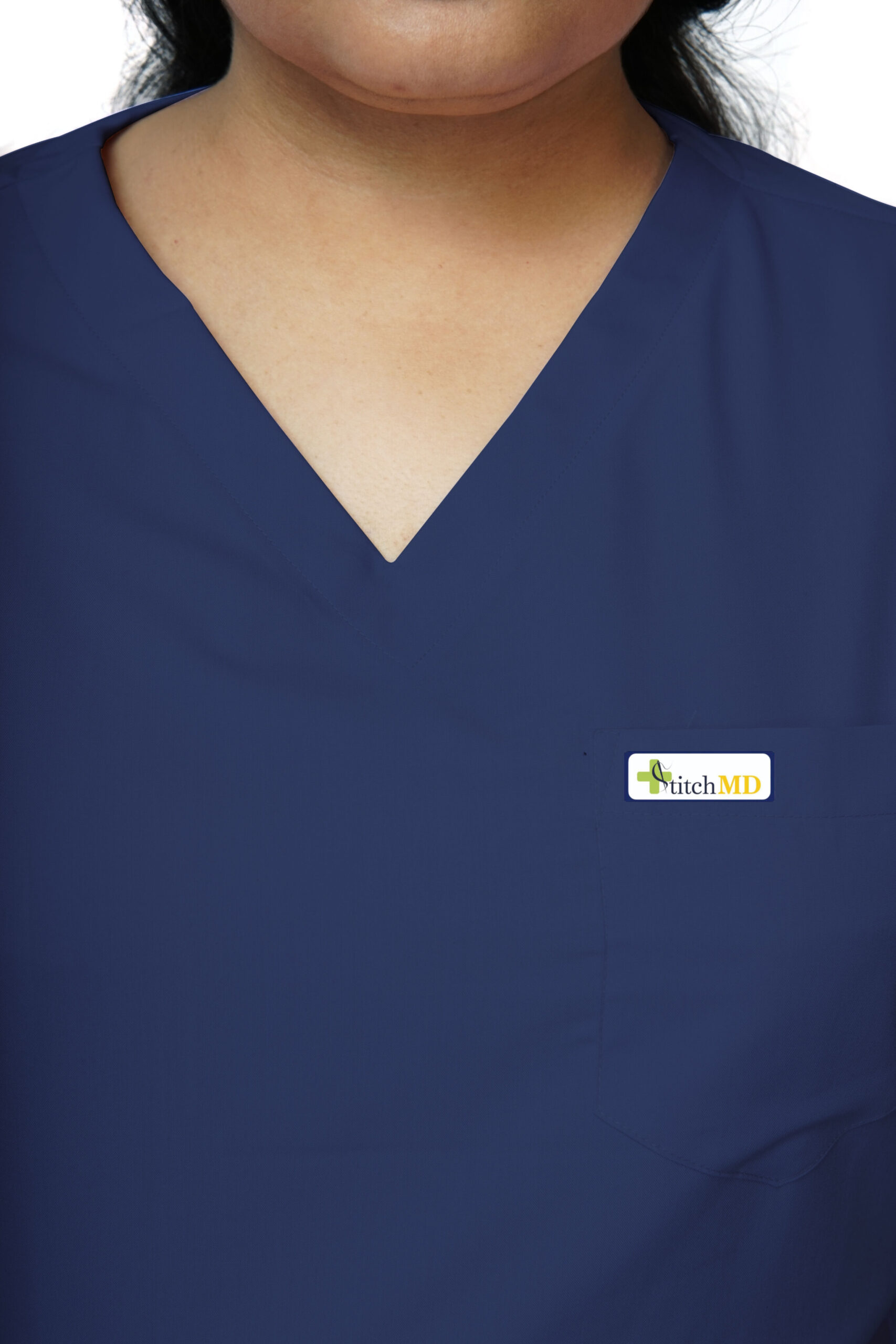 StitchMD Sigma Women's scrub suit with 7 pockets| V-Neck | Half sleeves | ideal for doctors & healthcare workers - Image 3