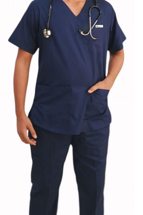 StitchMD Sigma Men’s scrub suit with 7 pockets| V-Neck | Half sleeves | ideal for doctors & healthcare workers