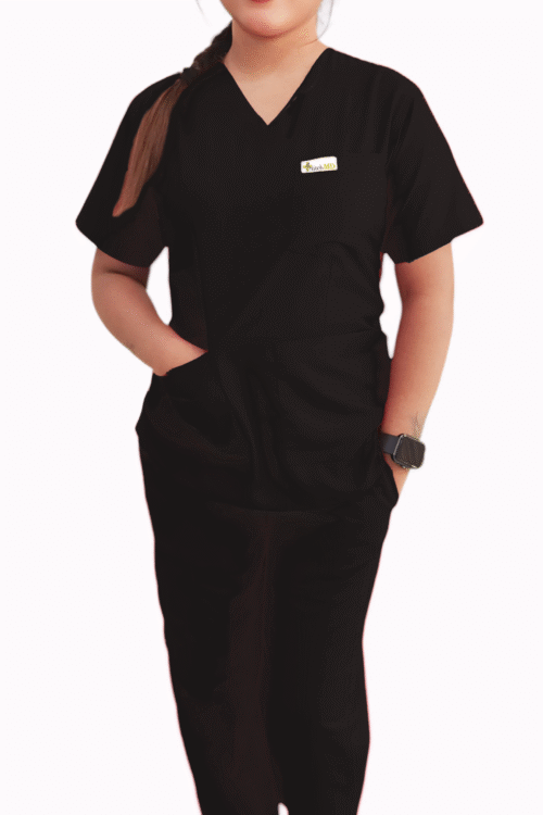 StitchMD Sigma Women’s scrub suit with 7 pockets| V-Neck | Half sleeves