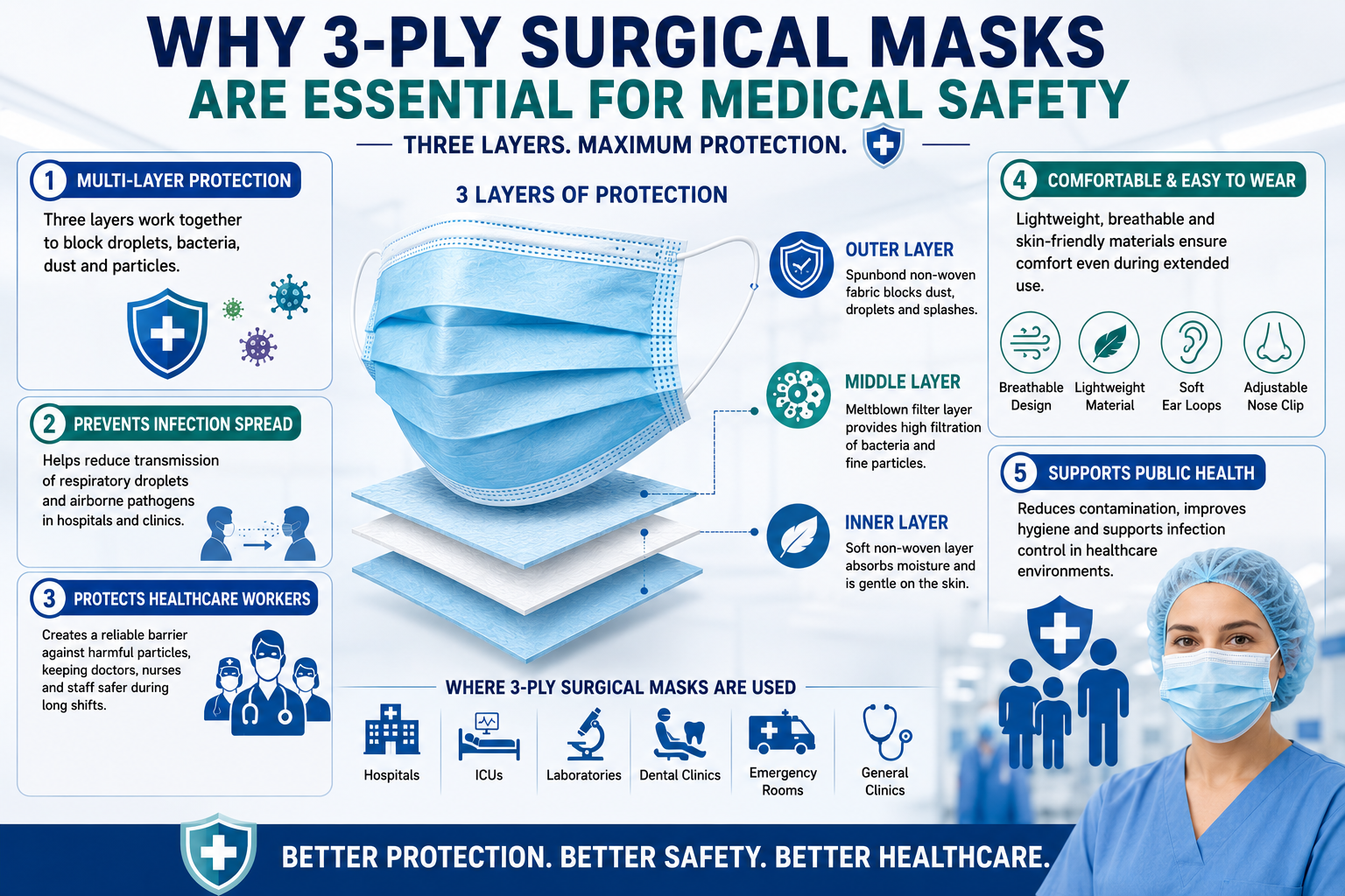 7 Powerful Reasons Why 3-Ply Surgical Masks Are Essential for Medical Safety