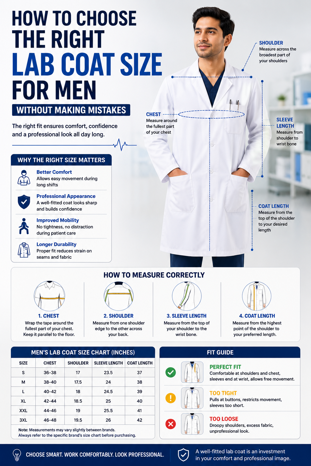 How to Choose the Right Lab Coat Size for Men Without Making Mistakes