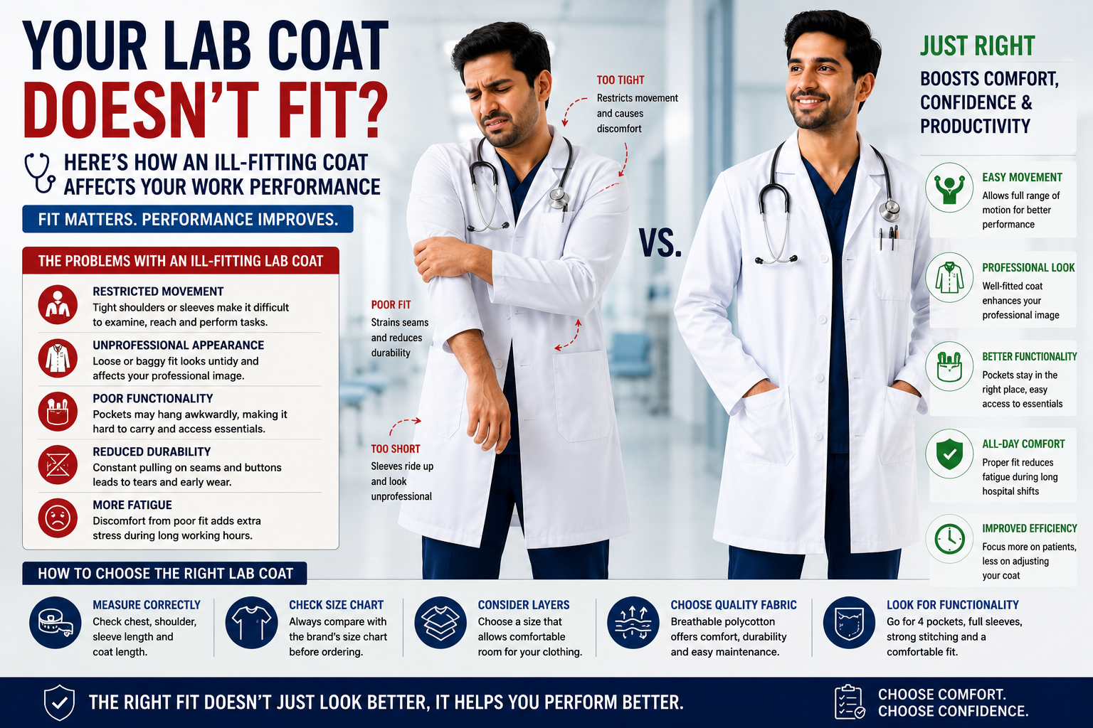 Your Doesn’t Fit? Here’s How an Ill-Fitting Lab Coat Affects Your Work Performance
