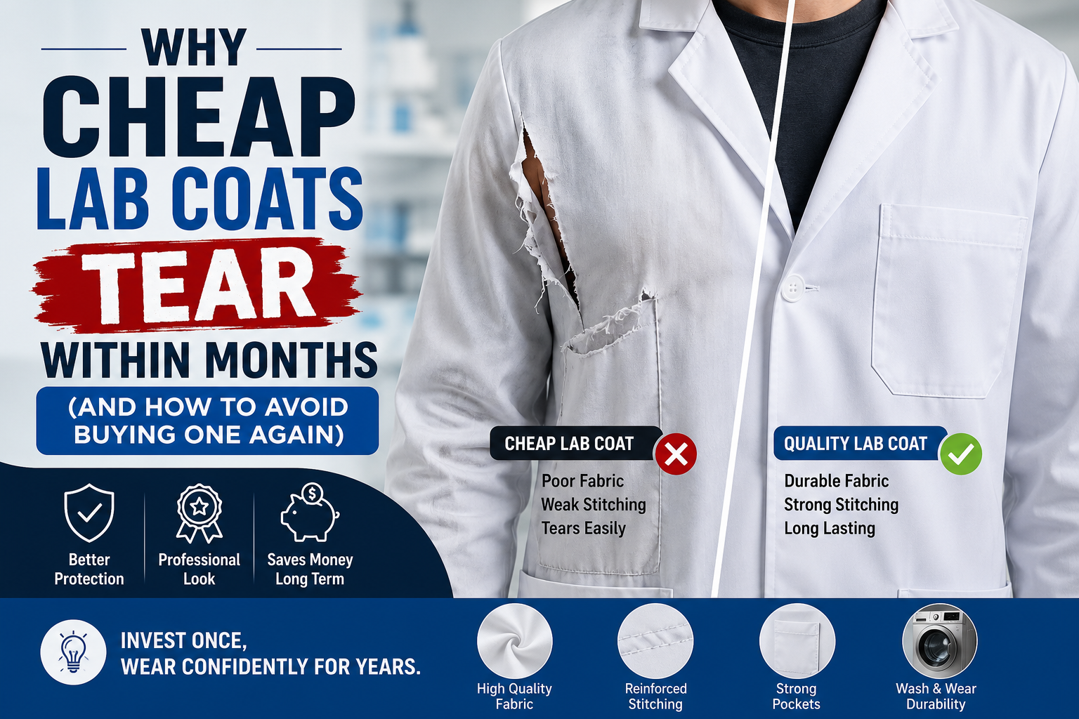 Why Cheap Lab Coats Tear Within Months (And How to Avoid Buying One Again)